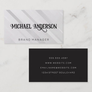 Extravaganter Script-Schriftart   White Gray Strei Visitenkarte