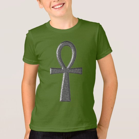 Extravaganter silberner Ankh Kinder T-Shirt