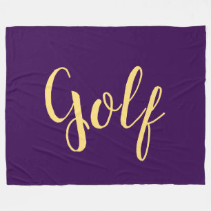 Extravaganter Spaß GOLF-Skript Tiefer Lila Hinterg Fleecedecke