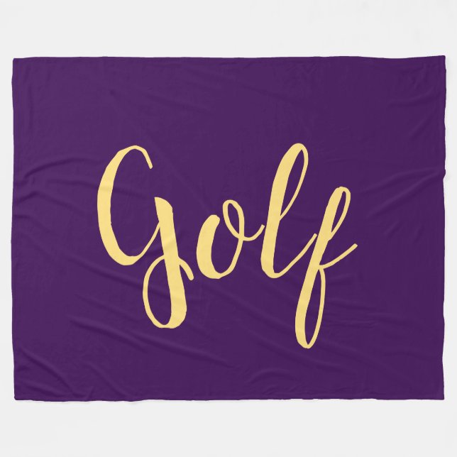 Extravaganter Spaß GOLF-Skript Tiefer Lila Hinterg Fleecedecke (Vorderseite (Horizontal))