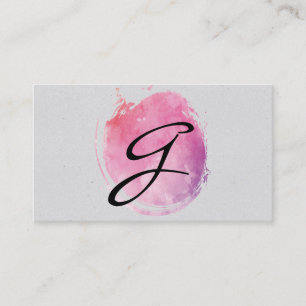 Extravaganter Text in rosa Farbe Monogramm Visitenkarte