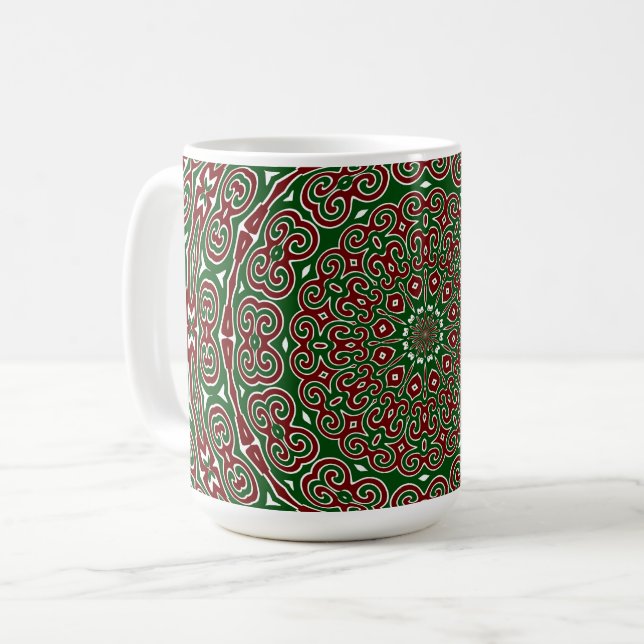 Extravaganter Verzierter Maximalist Groovy Christm Kaffeetasse (Vorderseite Links)