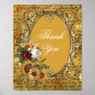 Extravaganter Vintager Sonnenblumenrahmen Vielen D Poster