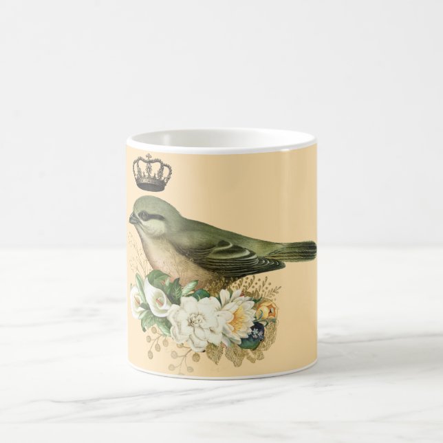 Extravaganter Vogel auf Peach Kaffeetasse (Mittel)