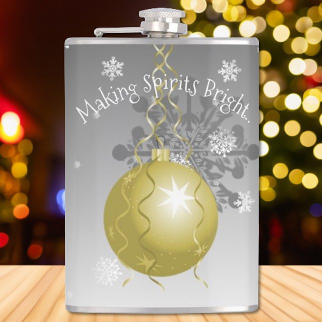 Extravaganter Weihnachtsanstrich Flachmann (Gold Fancy Christmas Ornament Flask)