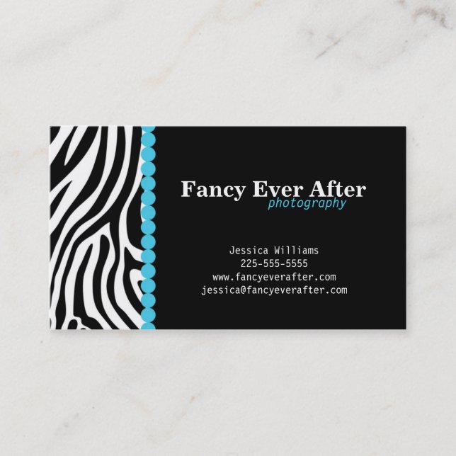 Extravaganter Zebra-Druck Visitenkarte (Vorderseite)