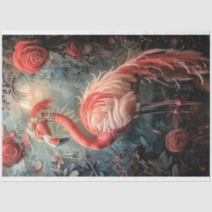 Extravagantes Adorned Flamingo Nouveau & Rose Seidenpapier