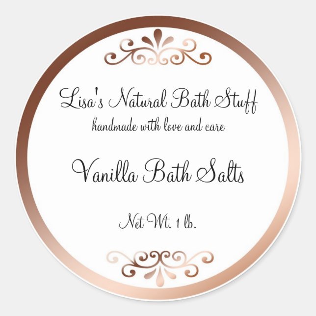 Extravagantes Bath-Product-Label Runder Aufkleber (Vorderseite)