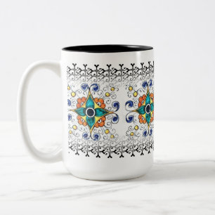Extravagantes Becher-Mosaik Zweifarbige Tasse