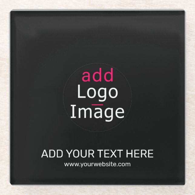 Extravagantes Berufliches Business Custom Black Glasuntersetzer (Vorderseite)