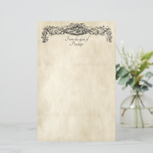Extravagantes Bildlauf Altpapier mit Ihrem Namen  Briefpapier