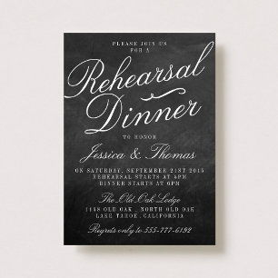 Extravagantes Chalkboard Hochzeit Probe Dinner Einladung