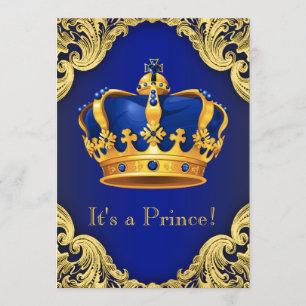 Extravagantes Duschen-Blau Prinz-Baby Einladung