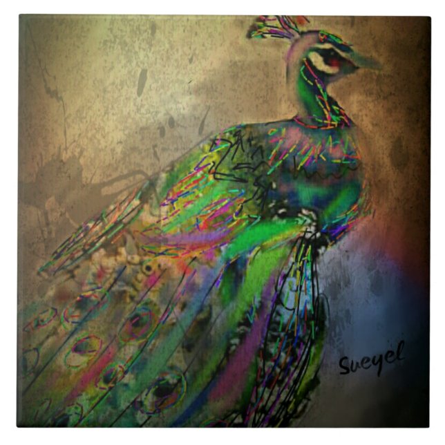 Extravagantes Gefieder Fliese (Vorderseite)