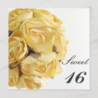 Extravagantes gelbes Rosen-16. Einladung