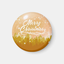 Extravagantes Gold Friedlich Snow Forest Frohe Wei Magnet