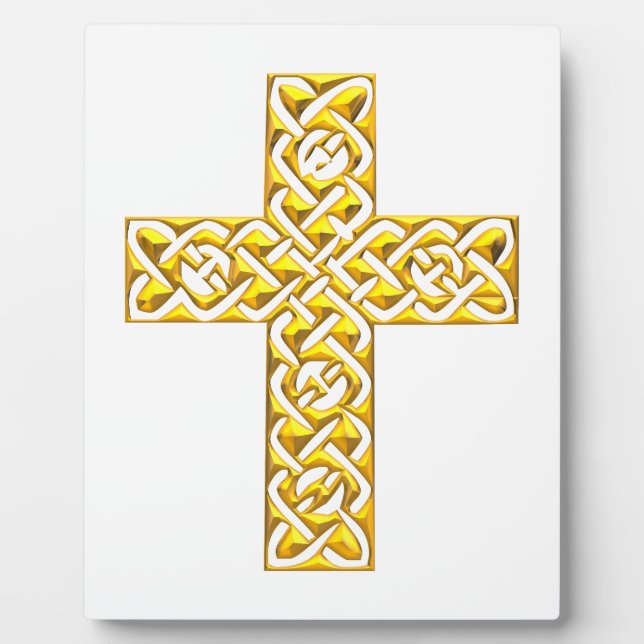 Extravagantes Goldenes Kreuz Fotoplatte (Vorderseite)