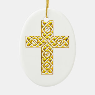 Extravagantes Goldenes Kreuz Keramik Ornament