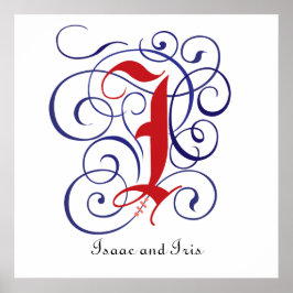 Extravagantes Gothic Caps Letter I, 300dpi PNG Pos Poster