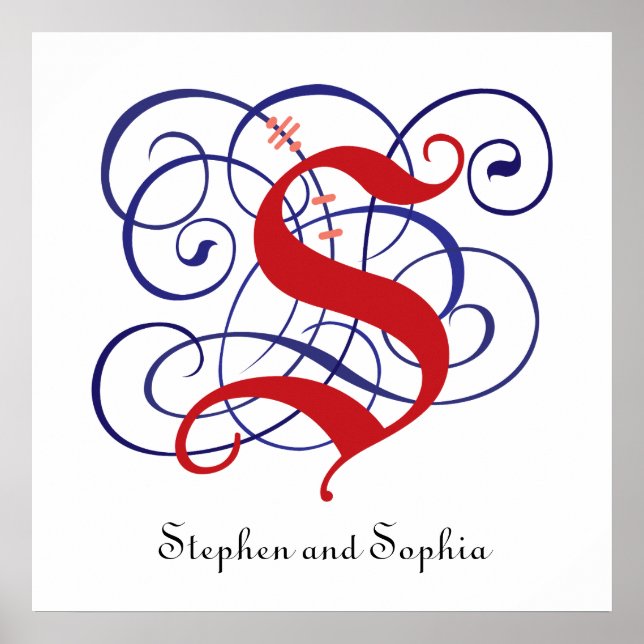 Extravagantes Gothic Caps Letter S, 300dpi PNG Pos Poster (Vorne)