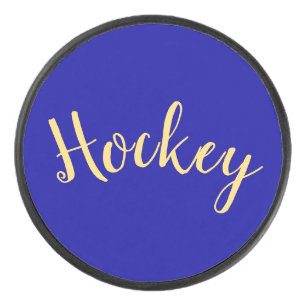 Extravagantes Hockey-Script mit reichhaltigem Roya Eishockey Puck