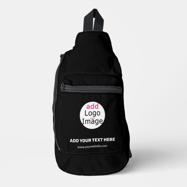 Extravagantes, individuelles Logo schwarz Crossbody Bag (Vorderseite)