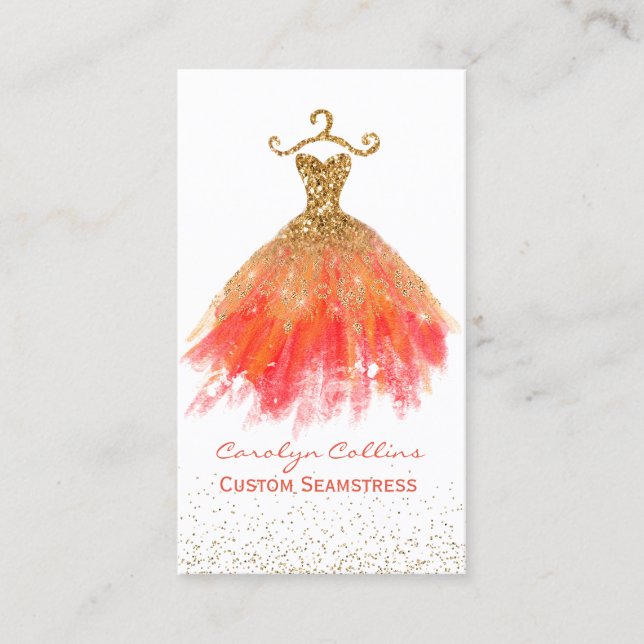 Extravagantes Kleid - Seamstress-Visitenkarte Visitenkarte (Vorderseite)