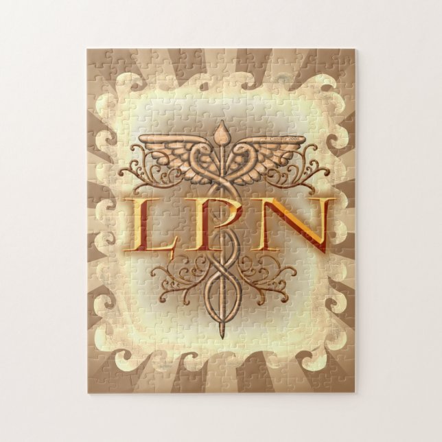 Extravagantes Kupfer Caduceus LPN Nurse (Vertikal)