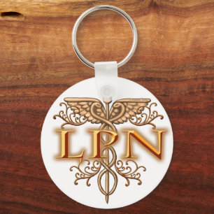 Extravagantes Kupfer Caduceus LPN Nurse Schlüsselanhänger