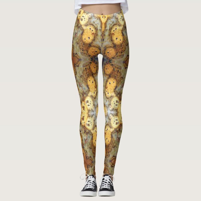 Extravagantes Leopard Skin Rock Foto Leggings (Vorderseite)