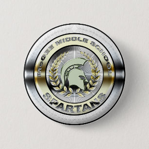 Extravagantes metallisches spartanisches Logo #1 Button