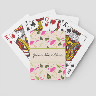 Extravagantes Modern Hot Pink Flamingos Hochzeitst Spielkarten