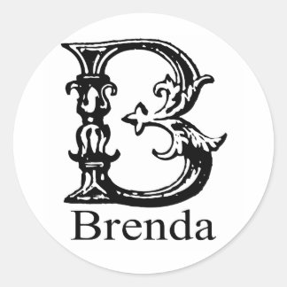 Extravagantes Monogramm: Brenda Runder Aufkleber