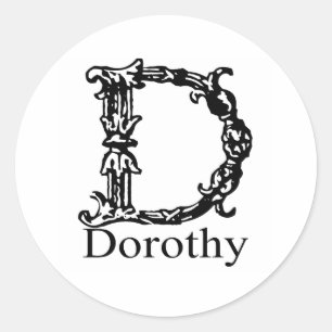 Extravagantes Monogramm: Dorothy Runder Aufkleber