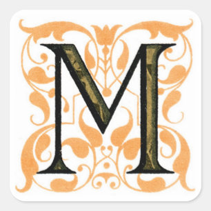 Extravagantes Monogramm "M" - Aufkleber