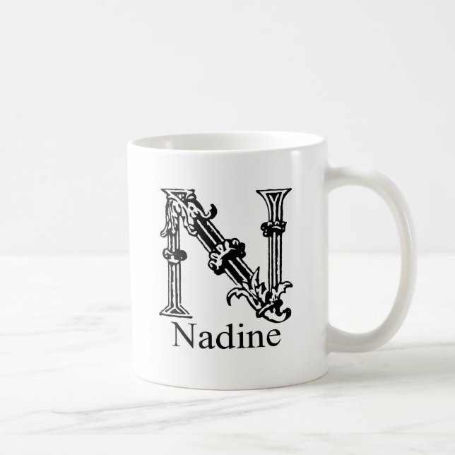 Extravagantes Monogramm: Nadine Kaffeetasse (Rechts)