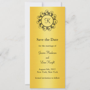Extravagantes Monogramm Save the Date (Gold)
