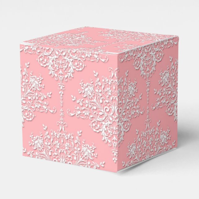 Extravagantes Muster für rosa und weiße, florale D Geschenkschachtel (Vorderseite)
