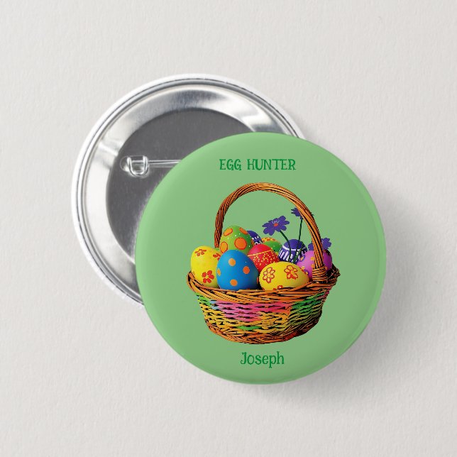 Extravagantes Ostereier-Jagderlebnis Button (Vorne & Hinten)