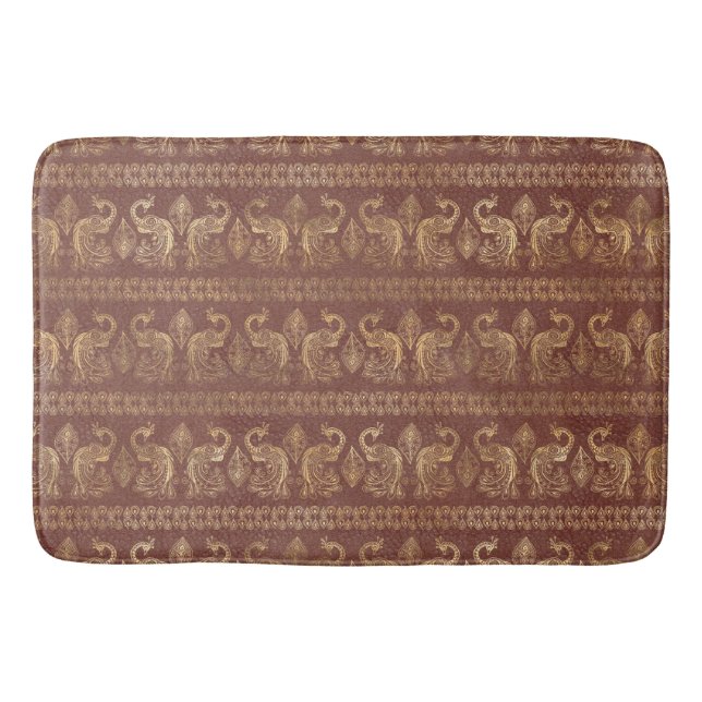Extravagantes Pfauenmuster Badematte (Vorderseite)