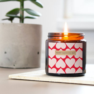 Extravagantes rotes und rosafarbenes Herzmuster -  Quadratischer Aufkleber