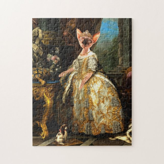 Extravagantes Royal Renaissance Cat Queen Portrait (Vertikal)