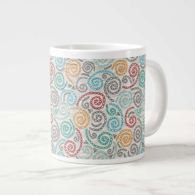 Extravagantes rumpled Papier der Stickerei Jumbo-Tasse (Vorderseite Rechts)