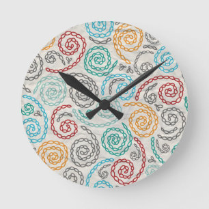 Extravagantes rumpled Papier der Stickerei Runde Wanduhr
