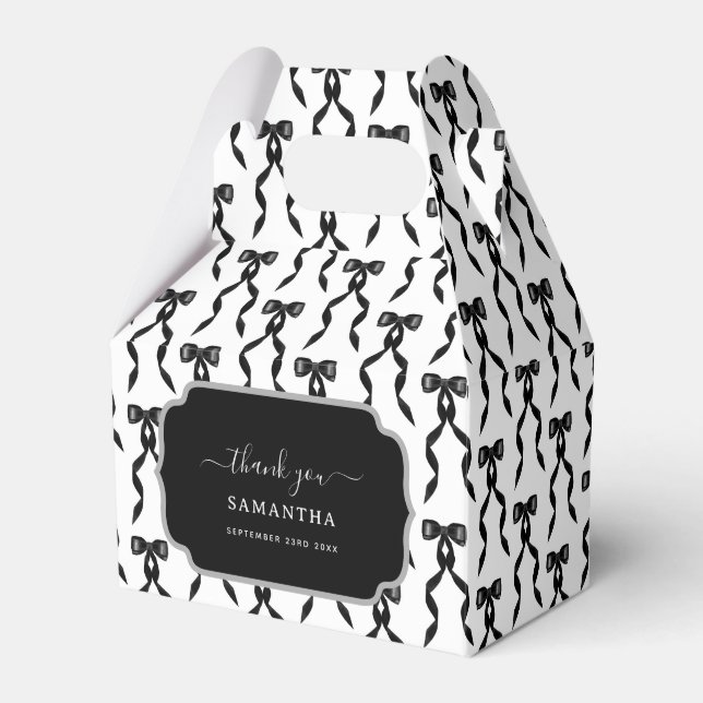 Extravagantes Schwarzes Bow-Muster Geschenkschachtel (Vorderseite)