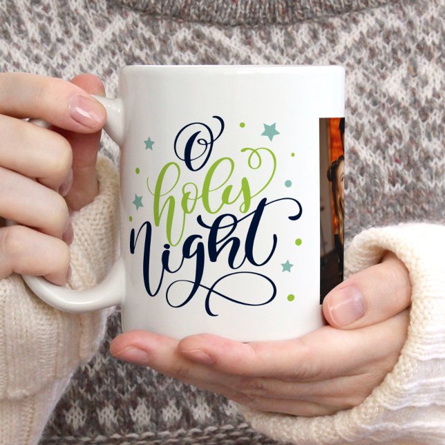 Extravagantes Script "O Holy Night" Weihnachtsfeie Kaffeetasse (Von Creator hochgeladen)