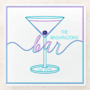 Extravagantes Script Spaß-Farben Spaß-Bar Glasuntersetzer