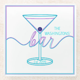 Extravagantes Script Spaß-Farben Spaß-Bar Glasuntersetzer