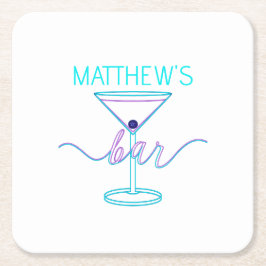 Extravagantes Script Spaß-Farben Spaß-Bar Rechteckiger Pappuntersetzer