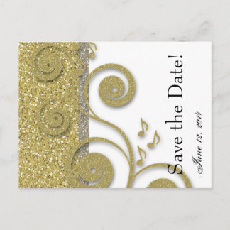 Extravagantes Silber Save the Date Ankündigungspostkarte
